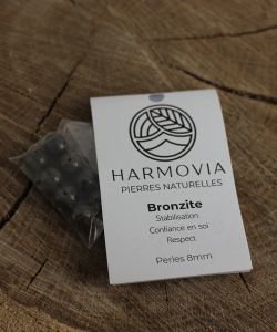 Perles Bronzite 8mm sur fil 40cm, 1 part